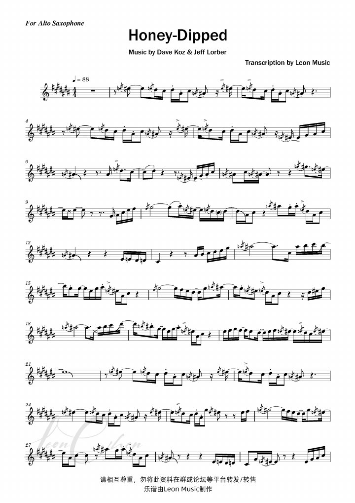 Honey-Dipped score preview
